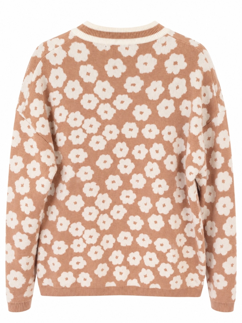 PrettyGarden Women's Floral Crewneck Knit Pullover Sweater Floral Crewneck